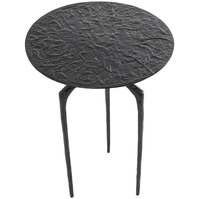 Aluminum Metal Geometric Slim Textured Side Table - Silver, Gold or Gray