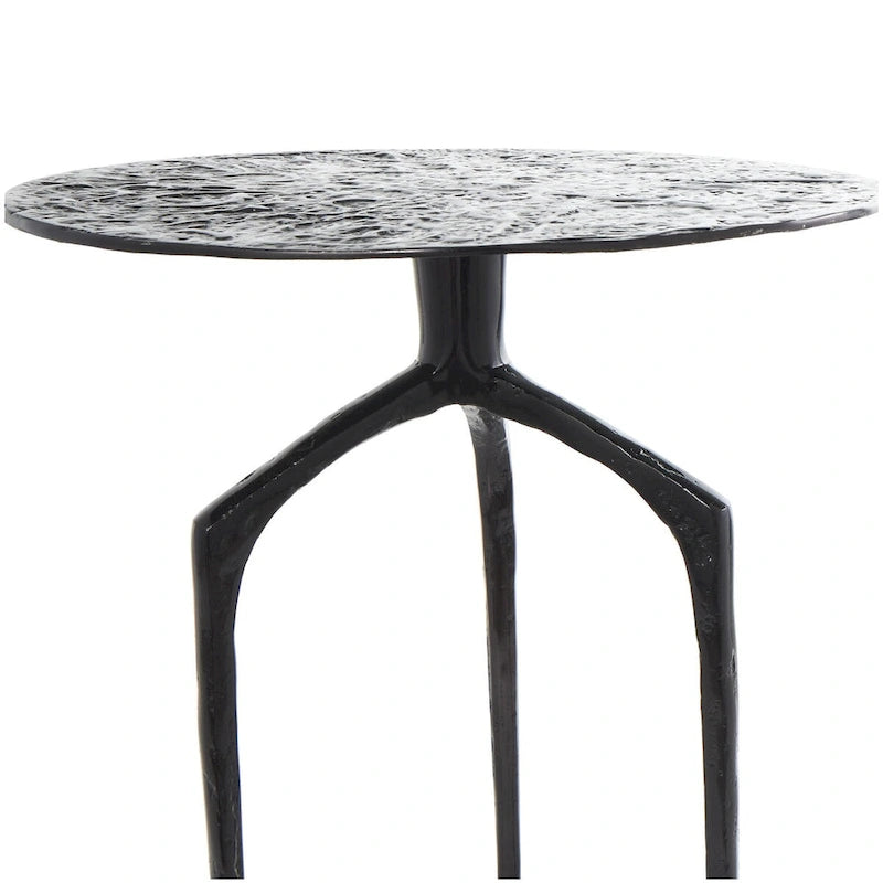 Aluminum Metal Geometric Slim Textured Side Table - Silver, Gold or Gray