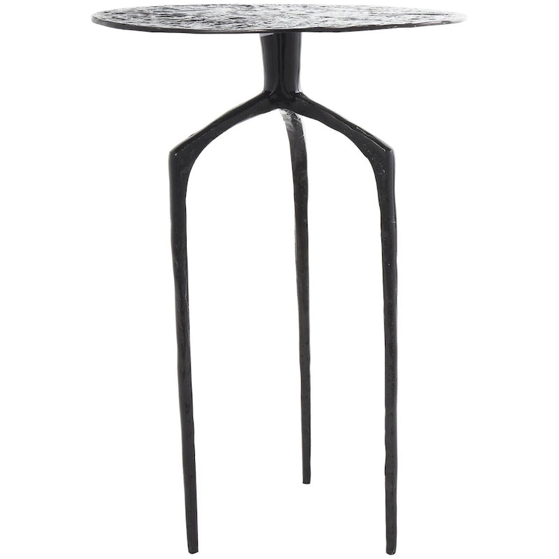 Aluminum Metal Geometric Slim Textured Side Table - Silver, Gold or Gray