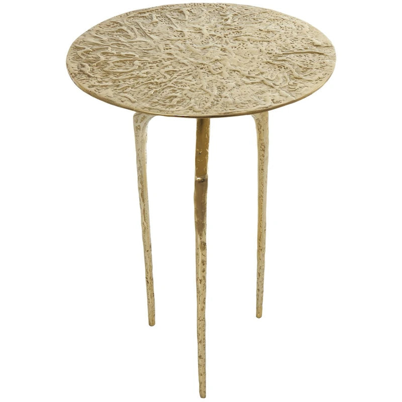 Aluminum Metal Geometric Slim Textured Side Table - Silver, Gold or Gray