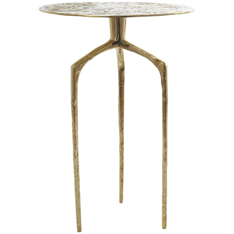 Aluminum Metal Geometric Slim Textured Side Table - Silver, Gold or Gray