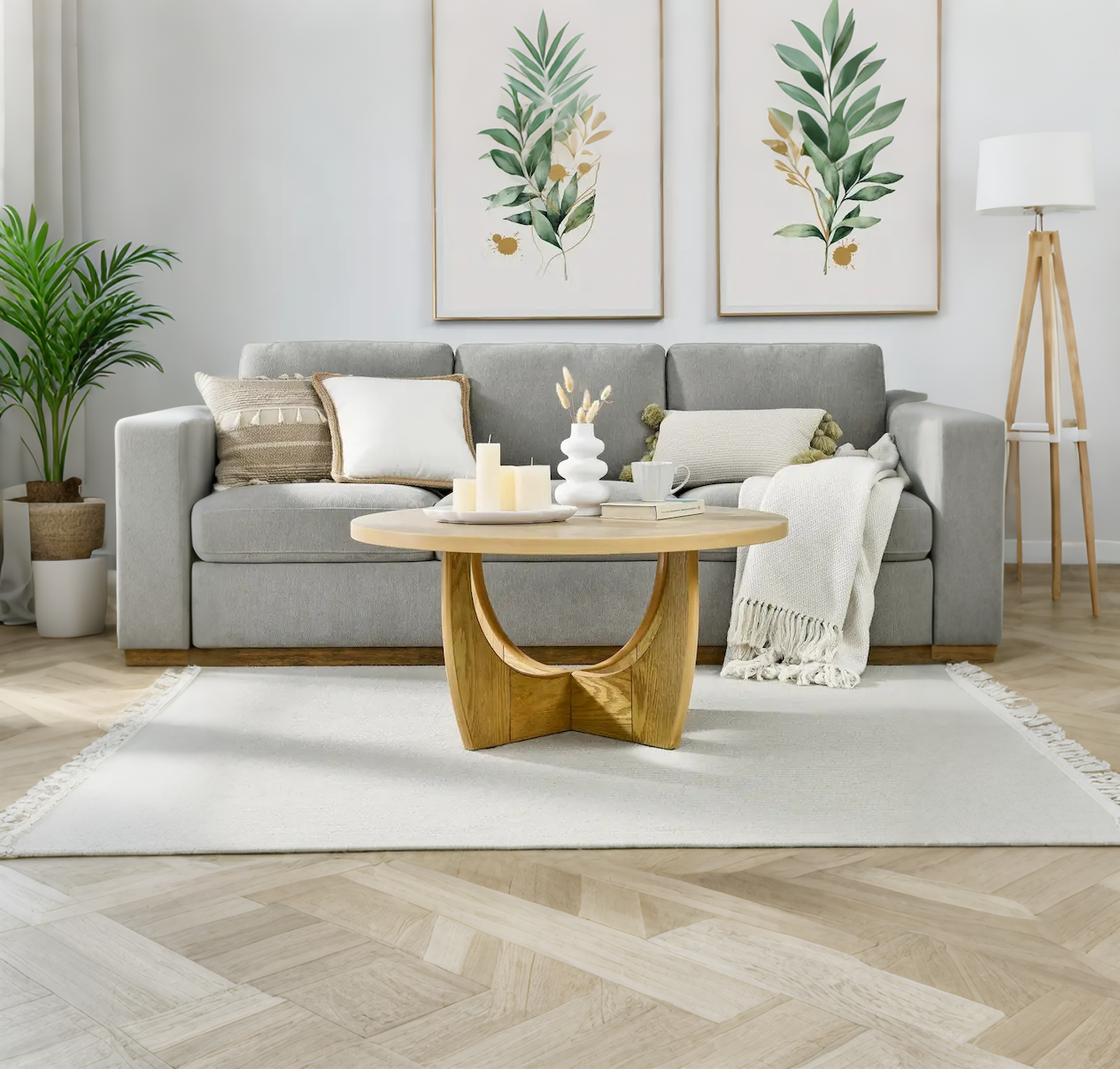 Table basse ronde en bois pour le salon